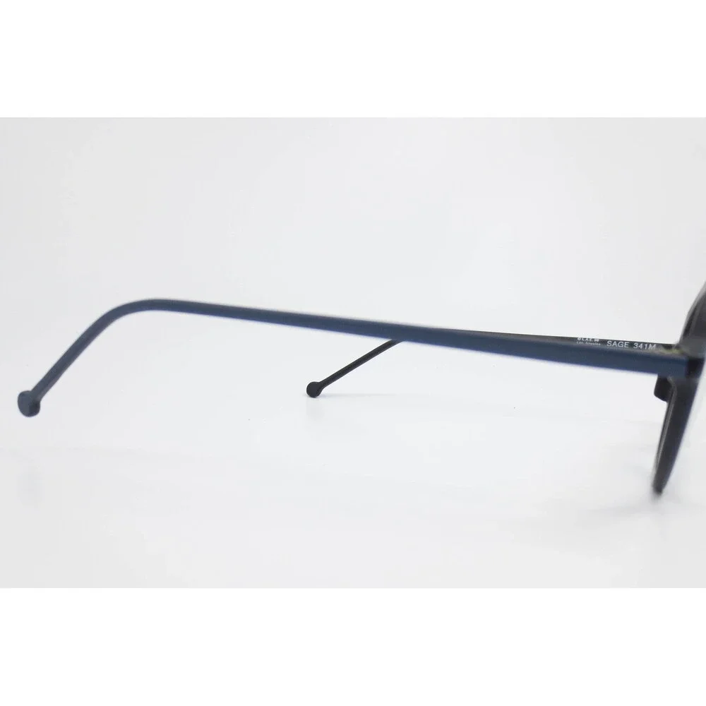 LA Eyeworks Sage 341M Matte Navy Blue Round Eyeglass Frames Los Angeles Designer